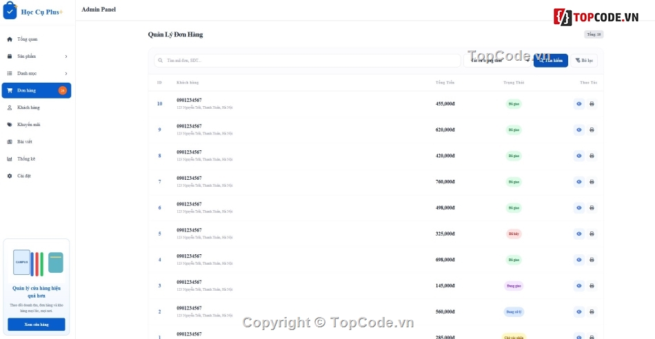 Học sinh,Website bán đồ dùng,bán